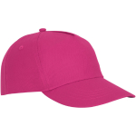 Casquette avec logo et fermoir auto-agrippant en coton 175 g/m² Héroe couleur rose vue latérale