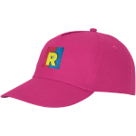 Casquette avec logo et fermoir auto-agrippant en coton 175 g/m² Héroe couleur rose vue impression transfert