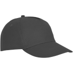 Casquette avec logo et fermoir auto-agrippant en coton 175 g/m² Héroe couleur gris foncé vue latérale