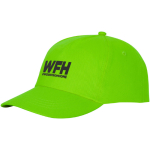 Casquette avec logo et fermoir auto-agrippant en coton 175 g/m² Héroe couleur vert lime deuxième vue impression transfert