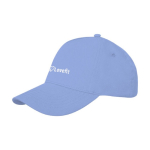 Casquette personnalisable en coton avec boucle 260 g/m² Hero Max couleur bleu ciel vue impression sérigraphique