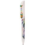 Stylos personnalisés BIC rétractables en encre bleue BIC® Super Clip couleur blanc