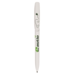 Stylos personnalisés BIC rétractables en encre bleue BIC® Super Clip couleur blanc