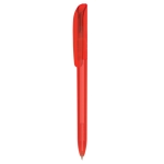 Stylo promotionnel rétractable en encre bleue BIC® Super Clip Clear couleur rouge