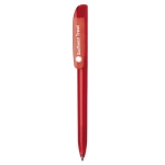 Stylo promotionnel rétractable en encre bleue BIC® Super Clip Clear couleur rouge