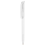 Stylo promotionnel rétractable en encre bleue BIC® Super Clip Clear couleur blanc