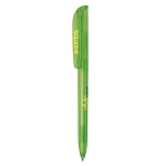 Stylo promotionnel rétractable en encre bleue BIC® Super Clip Clear couleur vert