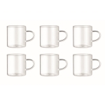 Support avec 6 tasses en verre borosilicaté et 200 ml Bamboo couleur bois quatrième vue