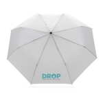 Parapluie pliant en plastique recyclé de couleur vive Ø95 Aware RPET couleur blanc vue avec logo