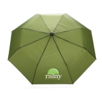 Parapluie pliant en plastique recyclé de couleur vive Ø95 Aware RPET couleur vert vue avec logo