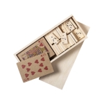 Ensemble de jeux de dominos et de cartes dans une boîte en bois Funny couleur bois première vue