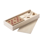 Ensemble de jeux de dominos et de cartes dans une boîte en bois Funny couleur bois troisième vue