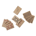 Ensemble de jeux de dominos et de cartes dans une boîte en bois Funny couleur bois sixième vue