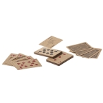 Ensemble de jeux de dominos et de cartes dans une boîte en bois Funny couleur bois septième vue