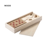 Ensemble de jeux de dominos et de cartes dans une boîte en bois Funny couleur bois