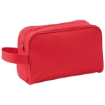 Trousse de toilette personnalisée en polyester à couleur vive Handle couleur rouge