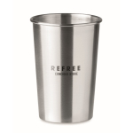 Verre en acier inoxydable de 350 ml gravé avec logo Picnic couleur argenté mat vue principale