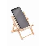 Support pliable de téléphone en forme de chaise longue DeckChair couleur beige deuxième vue