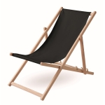 Chaise longue en bois avec différentes positions Chaise de plage Relax couleur noir