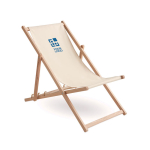 Chaise longue en bois avec différentes positions Chaise de plage Relax vue avec zone d'impression