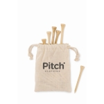 Ensemble de 20 tees de golf dans une pochette en coton Golf Eco couleur beige vue principale