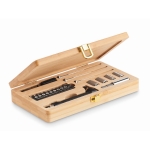 Ensemble d'outils personnalisé dans un coffret en bambou Brico couleur bois