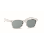 Lunettes de soleil avec monture recyclée et protection UV400 RPET couleur blanc transparent