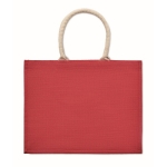 Sac caabas personnalisé ou de plage avec poignées courtes Jute Ibiza couleur rouge troisième vue