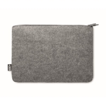 Housse pour PC portable 14” avec poche frontale en feutre RPET Paris couleur gris troisième vue