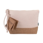 Trousse de toilette en coton et jute équitable 220 g/m² Yute couleur beige