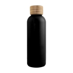 Gourde thermos noires avec bouchon en bambou imprimé 500 ml Curve couleur noir