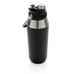 Grande bouteille thermos avec bouchon avec paille 1L Slender couleur noir