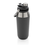 Grande bouteille thermos avec bouchon avec paille 1L Slender couleur gris foncé