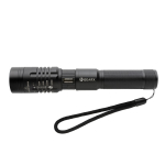 Lampe torche personnalisée en aluminium rechargeable par USB GearX couleur noir troisième vue