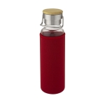 Gourde en verre borosilicaté avec étui et poignée 660 ml Crystal Clip couleur rouge troisième vue