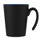 Tasse en céramique bicolore avec anse originale de 360ml Air Matt couleur bleu deuxième vue frontale