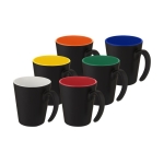 Tasse en céramique bicolore avec anse originale de 360ml Air Matt couleur bleu deuxième vue en couleurs