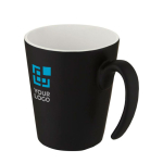 Tasse en céramique bicolore avec anse originale de 360ml Air Matt avec zone d'impression