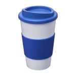 Mug à emporter avec couvercle à visser 350ml White Americano couleur bleu deuxième vue frontale