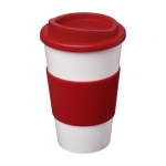 Mug à emporter avec couvercle à visser 350ml White Americano couleur rouge