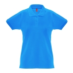 Polo pour femmes multiples coloris en coton 240 g/m² THC Monaco couleur cyan première vue