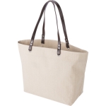 Sac en lin personnalisé avec logo pour usage quotidien 260 g/m2 couleur beige troisième vue