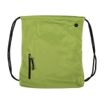 Sac cordon floqué avec votre logo en couleur et imperméable Repellent couleur vert clair deuxième vue