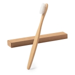 Brosse à dents en bambou avec boîtier individuel avec logo Natural couleur naturel sixième vue