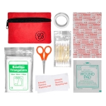 Trousse de secours personnalisable en étui rouge en polyester SOS couleur rouge première vue