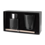 Coffret aromatique avec diffuseur 50 ml et bougie parfumée Wellness couleur noir première vue