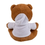 Ours en peluche avec sweat-shirt personnalisable avec logo Cuddle couleur blanc troisième vue