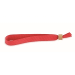 Bracelets en tissu en polyester avec fermoir en bambou Entry couleur rouge