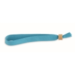 Bracelets en tissu en polyester avec fermoir en bambou Entry couleur turquoise