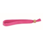 Bracelets en tissu en polyester avec fermoir en bambou Entry couleur fuchsia